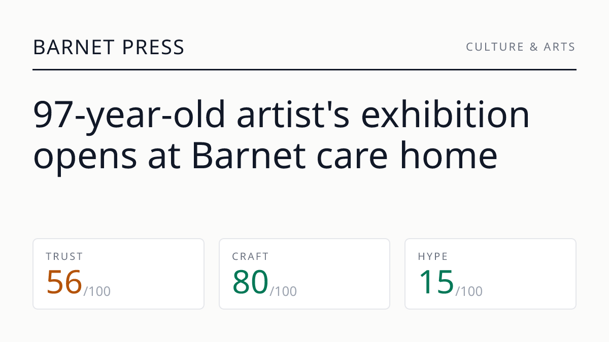97-year-old artist's exhibition opens at Barnet care home