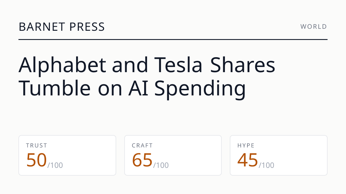 Alphabet and Tesla Shares Tumble on AI Spending