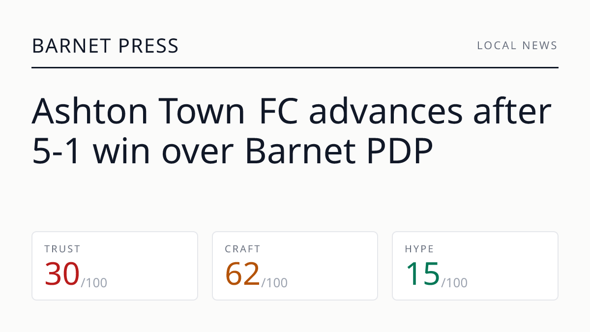 Ashton Town FC advances after 5-1 win over Barnet PDP