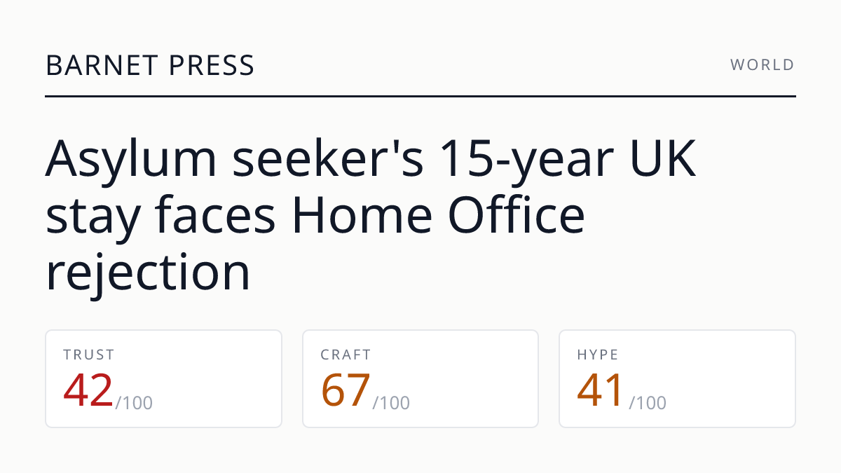 Asylum seeker's 15-year UK stay faces Home Office rejection