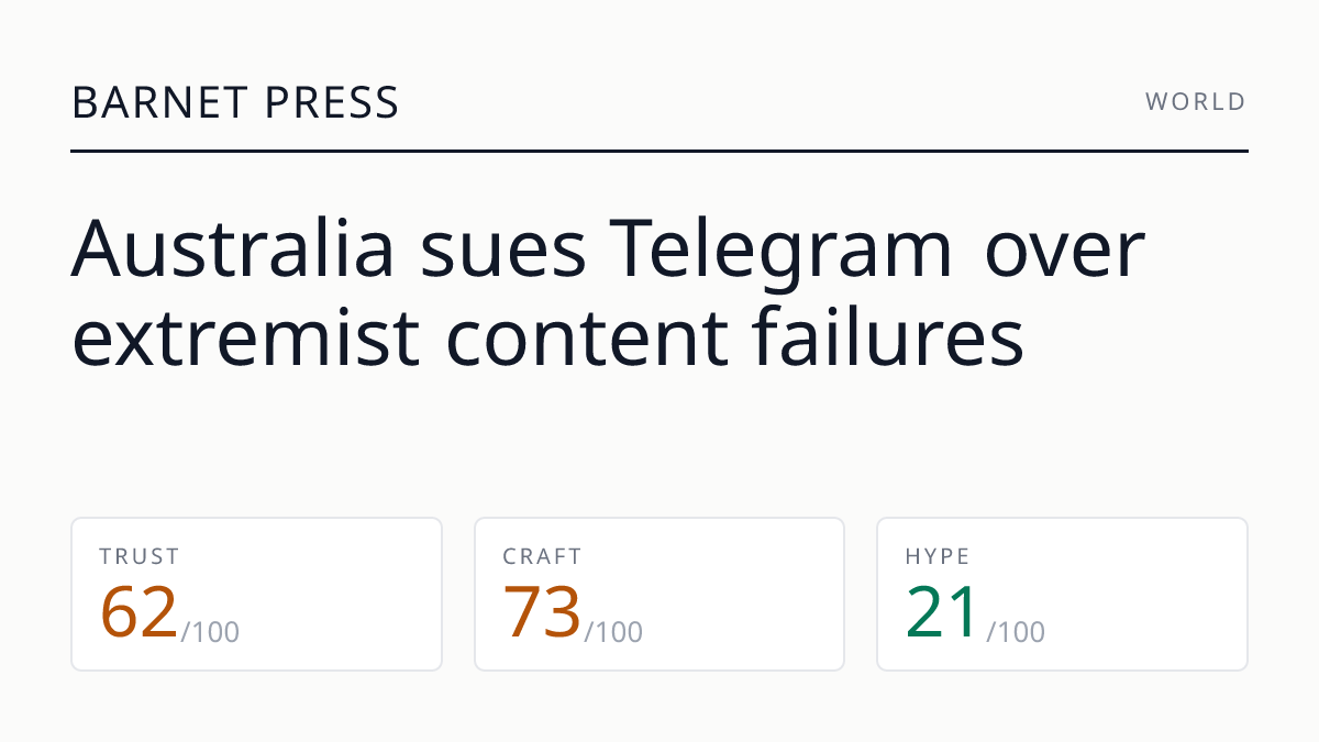 Australia sues Telegram over extremist content failures