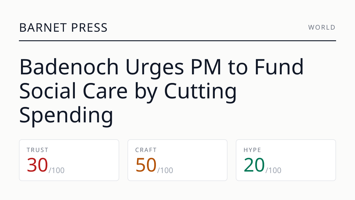Badenoch Urges PM to Fund Social Care by Cutting Spending