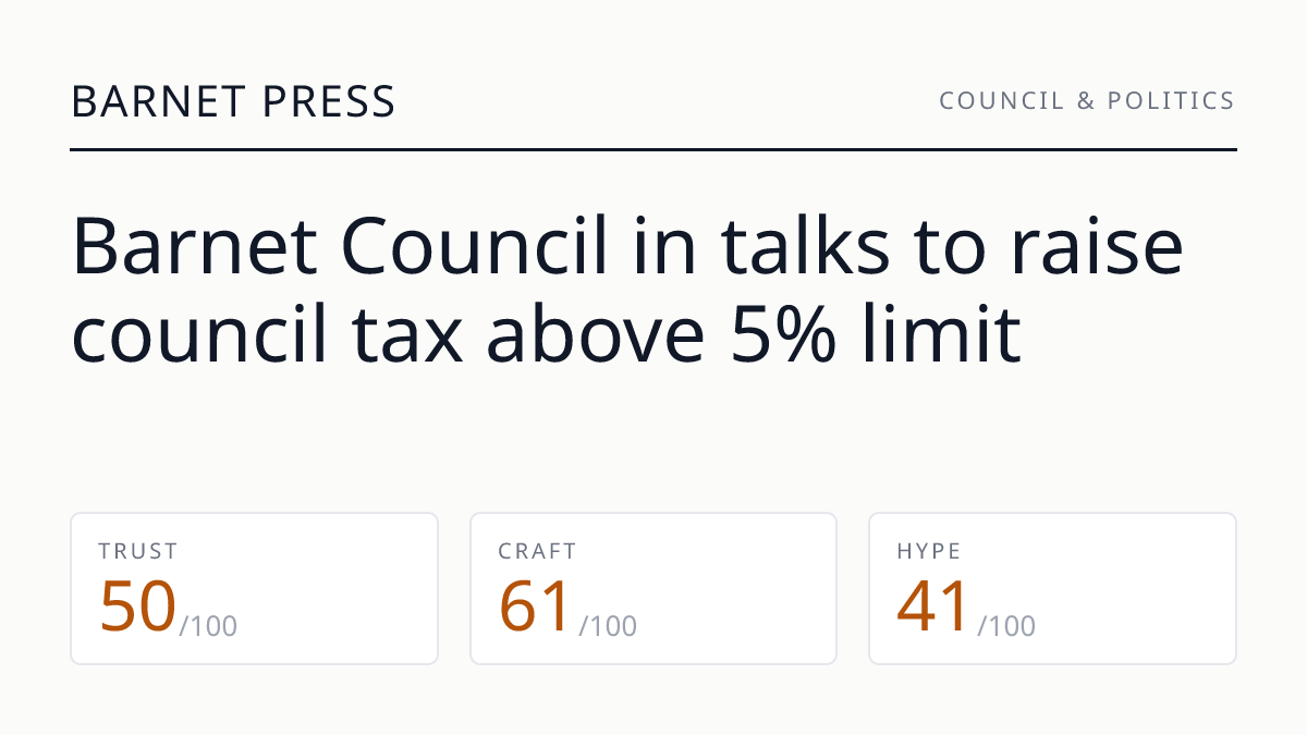Barnet Council in talks to raise council tax above 5% limit