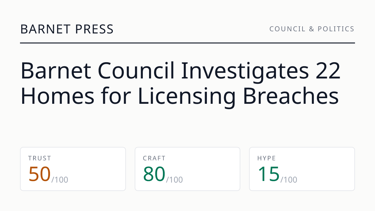 Barnet Council Investigates 22 Homes for Licensing Breaches