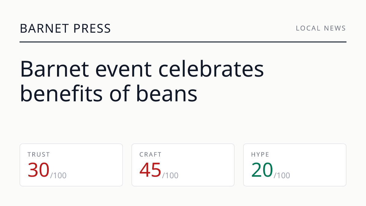 Barnet event celebrates benefits of beans