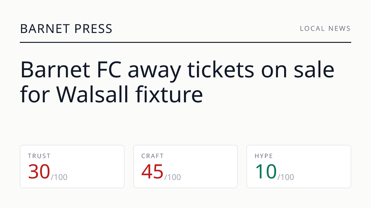 Barnet FC away tickets on sale for Walsall fixture