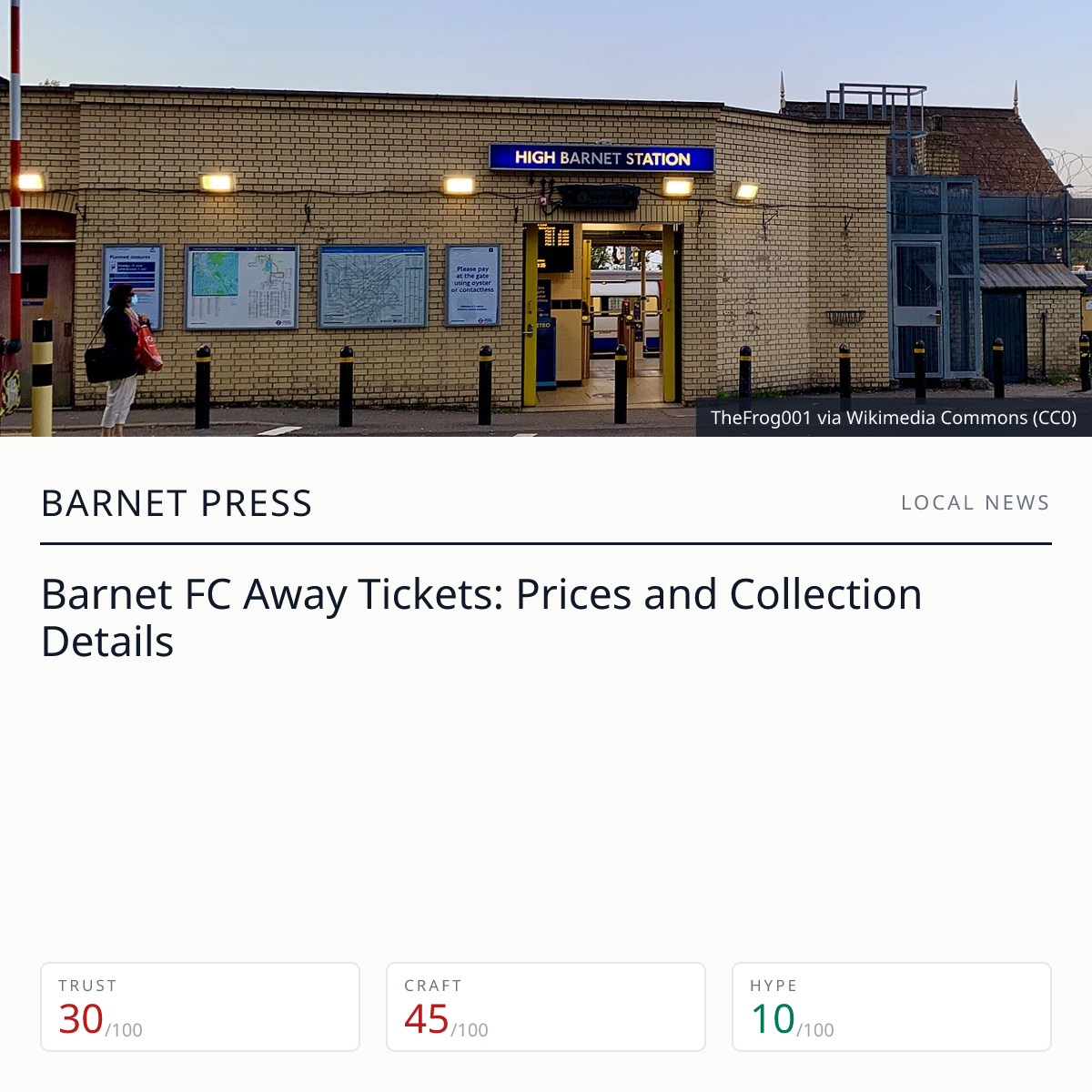 Barnet FC away tickets | Barnet Press