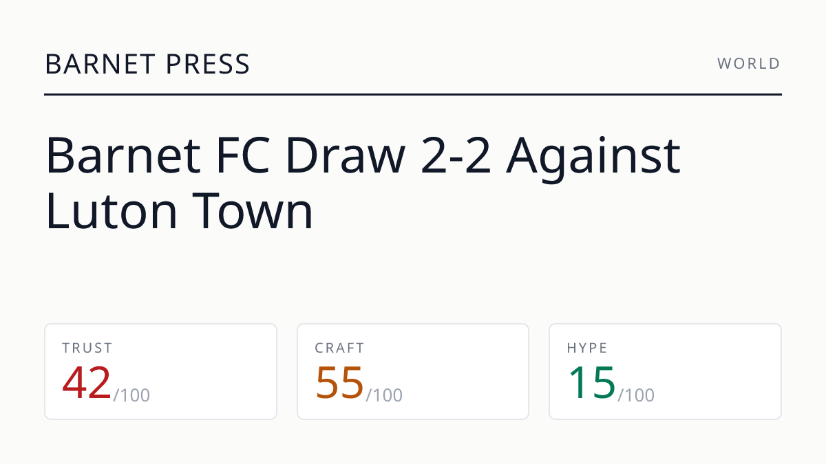 Barnet FC Draw 2-2 Against Luton Town