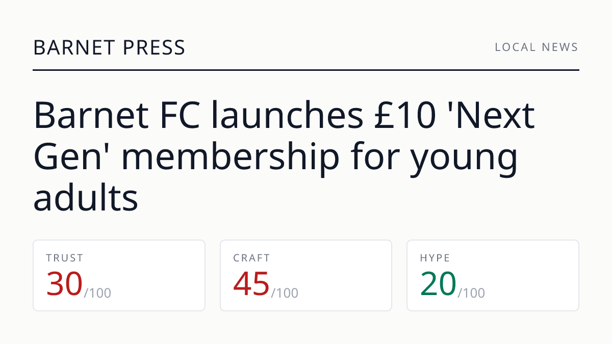 Barnet FC launches £10 'Next Gen' membership for young adults