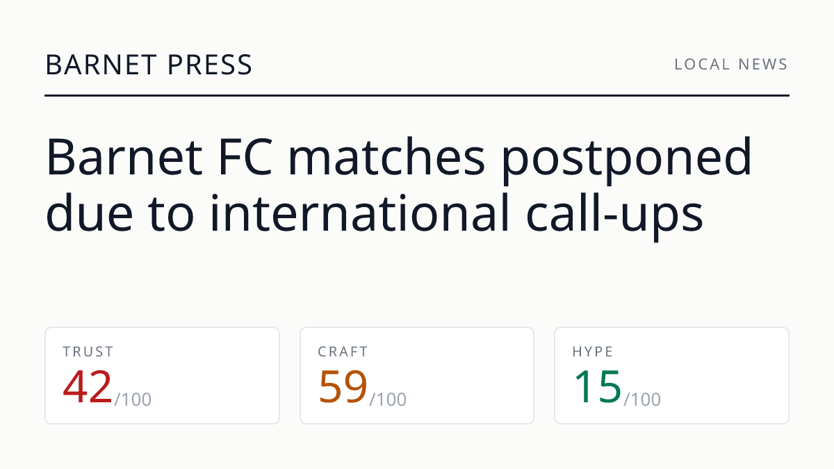 Barnet FC matches postponed due to international call-ups