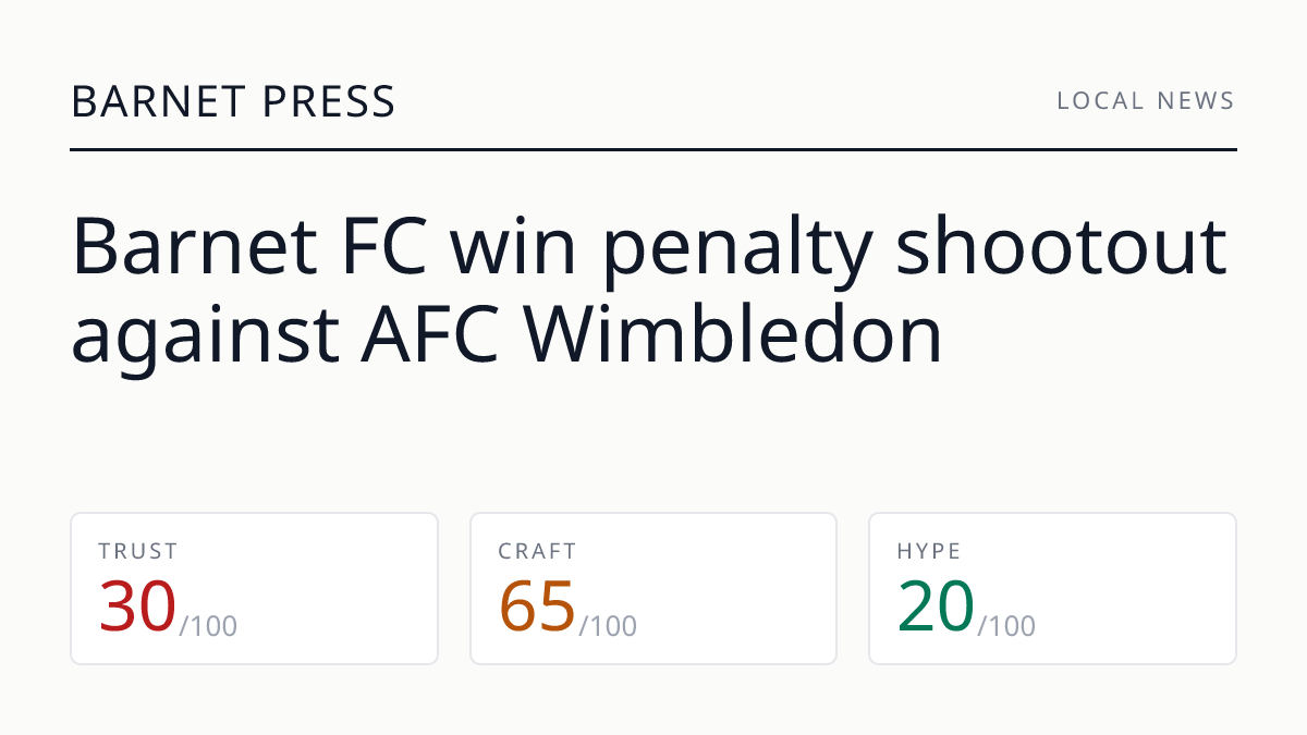 Barnet FC win penalty shootout against AFC Wimbledon