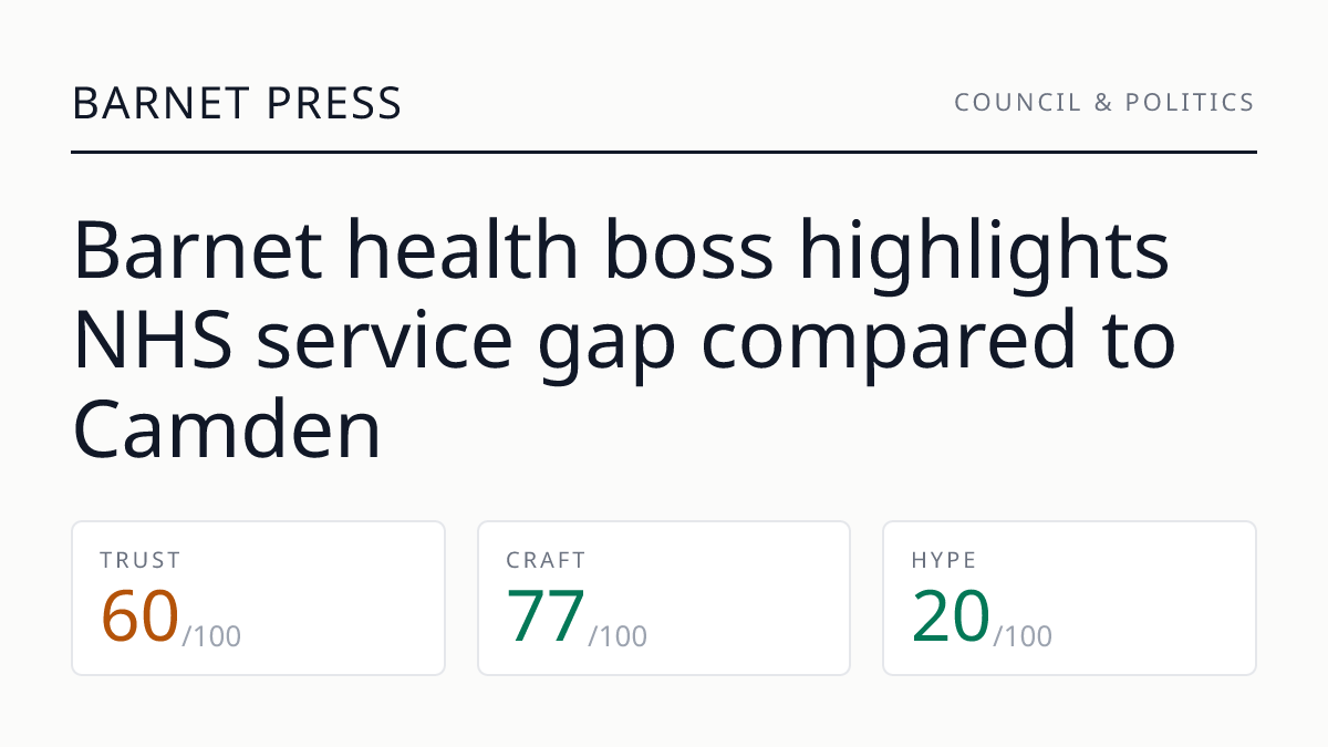 Barnet health boss highlights NHS service gap compared to Camden