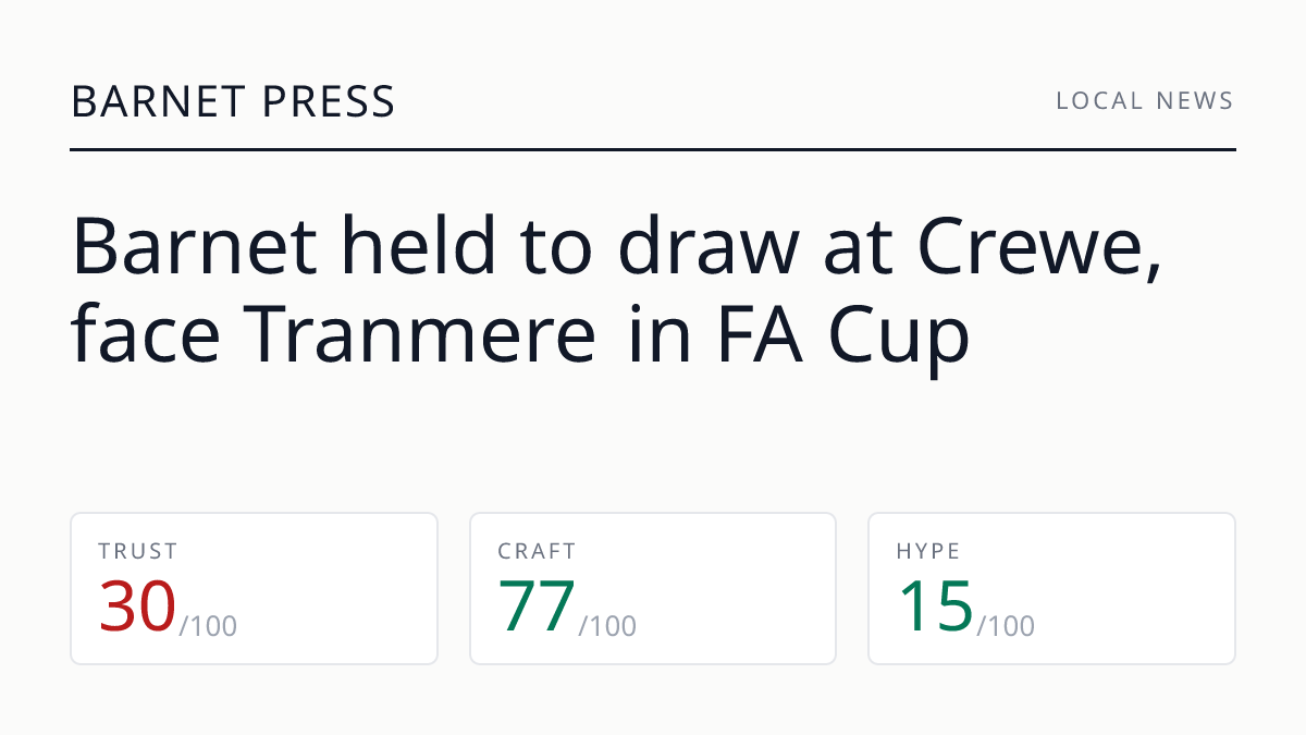 Barnet held to draw at Crewe, face Tranmere in FA Cup