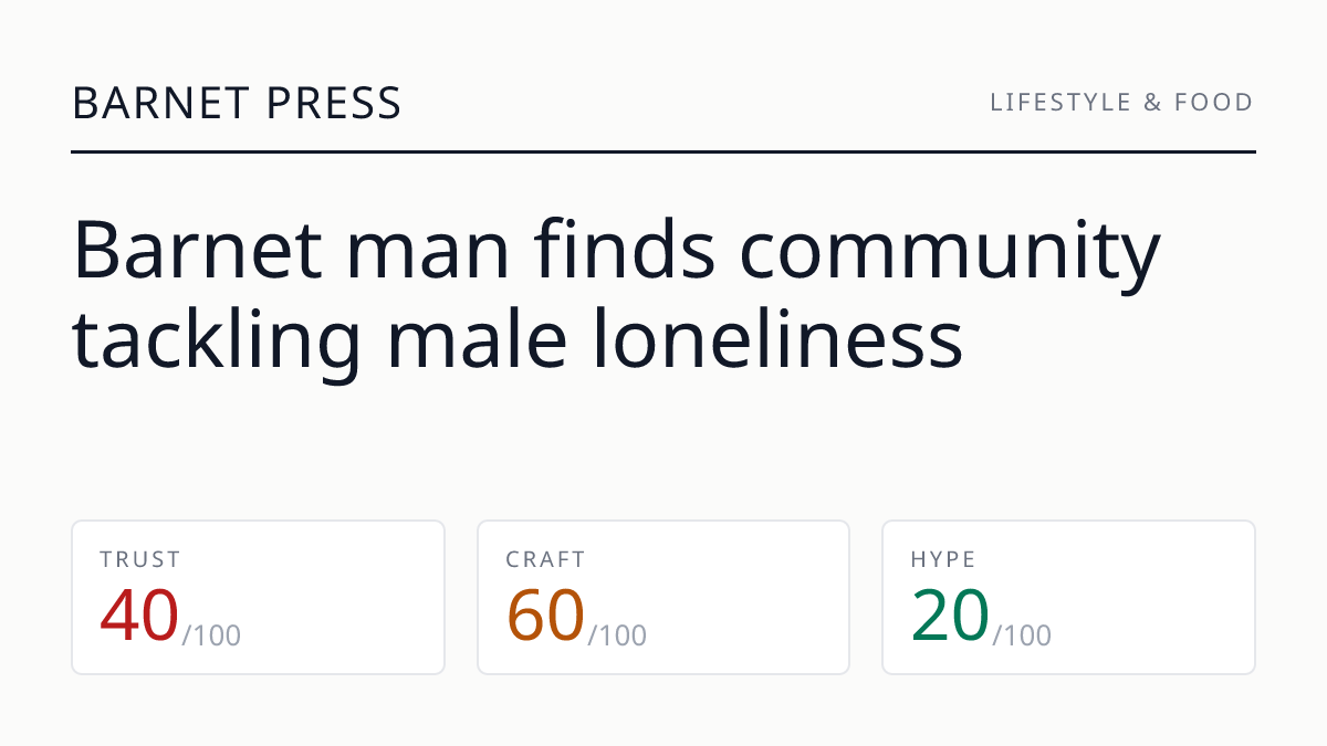 Barnet man finds community tackling male loneliness