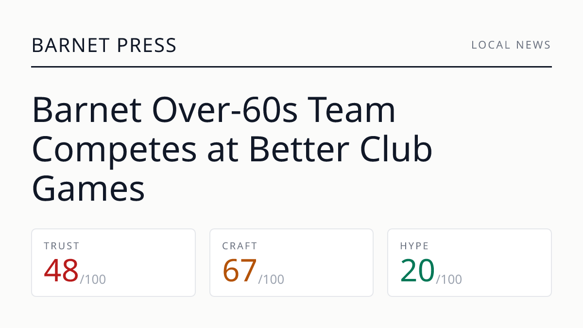 Barnet Over-60s Team Competes at Better Club Games