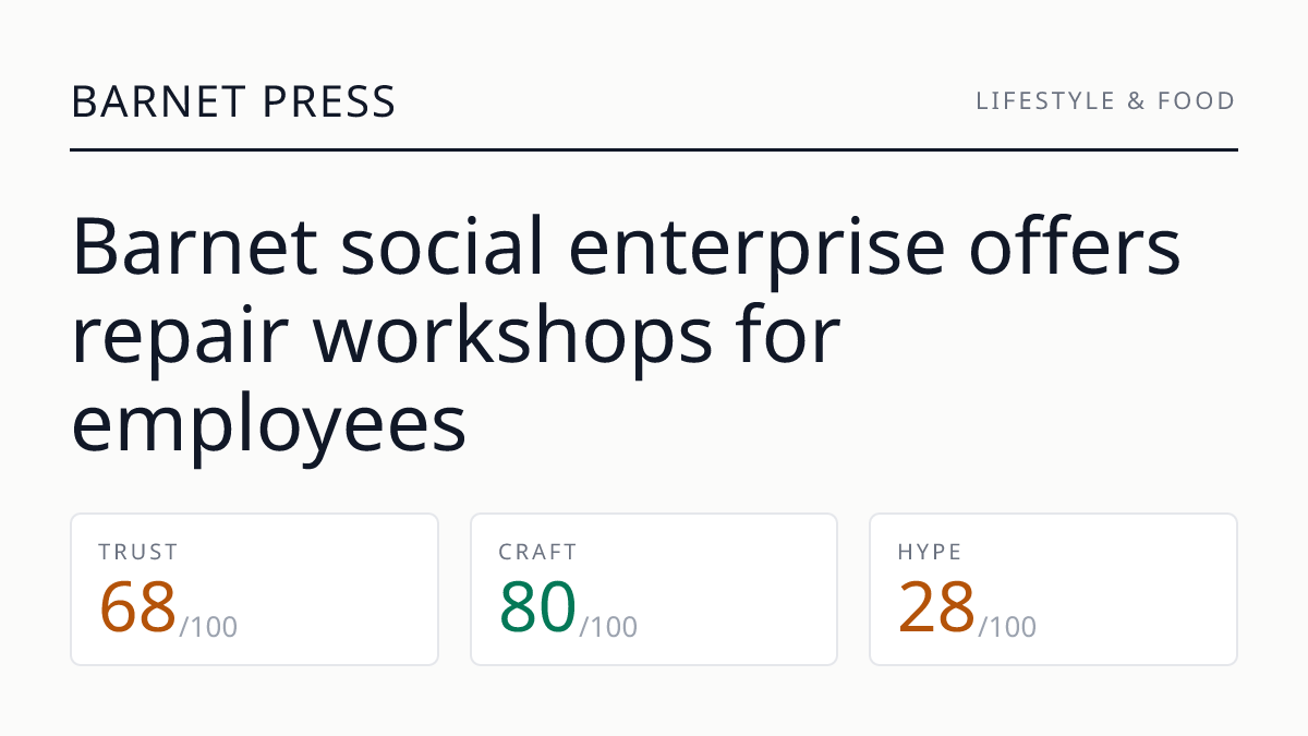 Barnet social enterprise offers repair workshops for employees