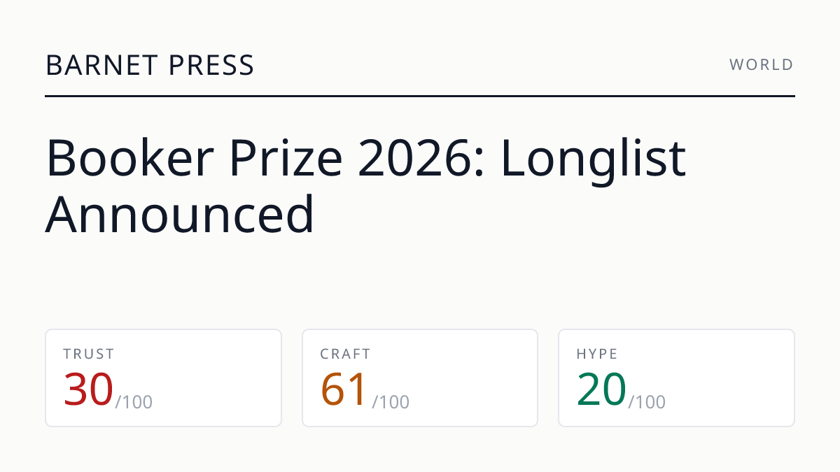 Booker Prize 2026: Longlist Announced