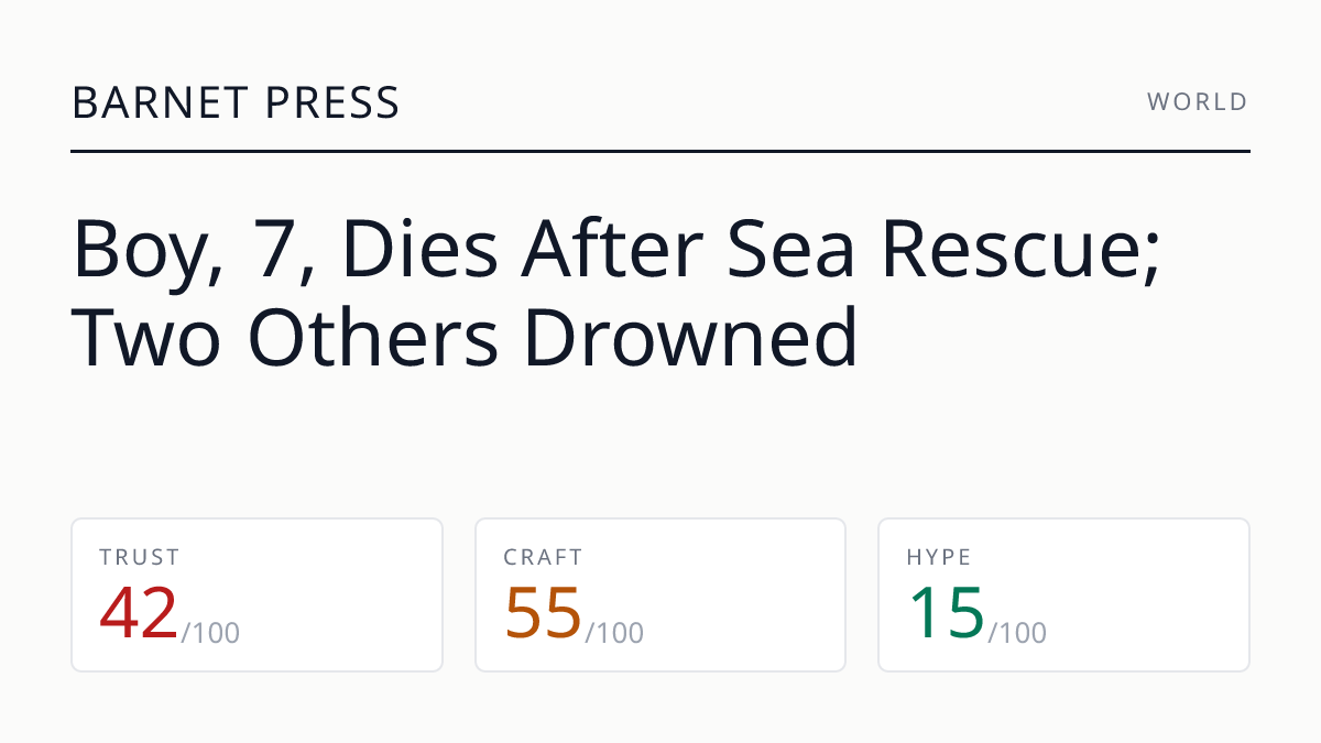 Boy, 7, Dies After Sea Rescue; Two Others Drowned