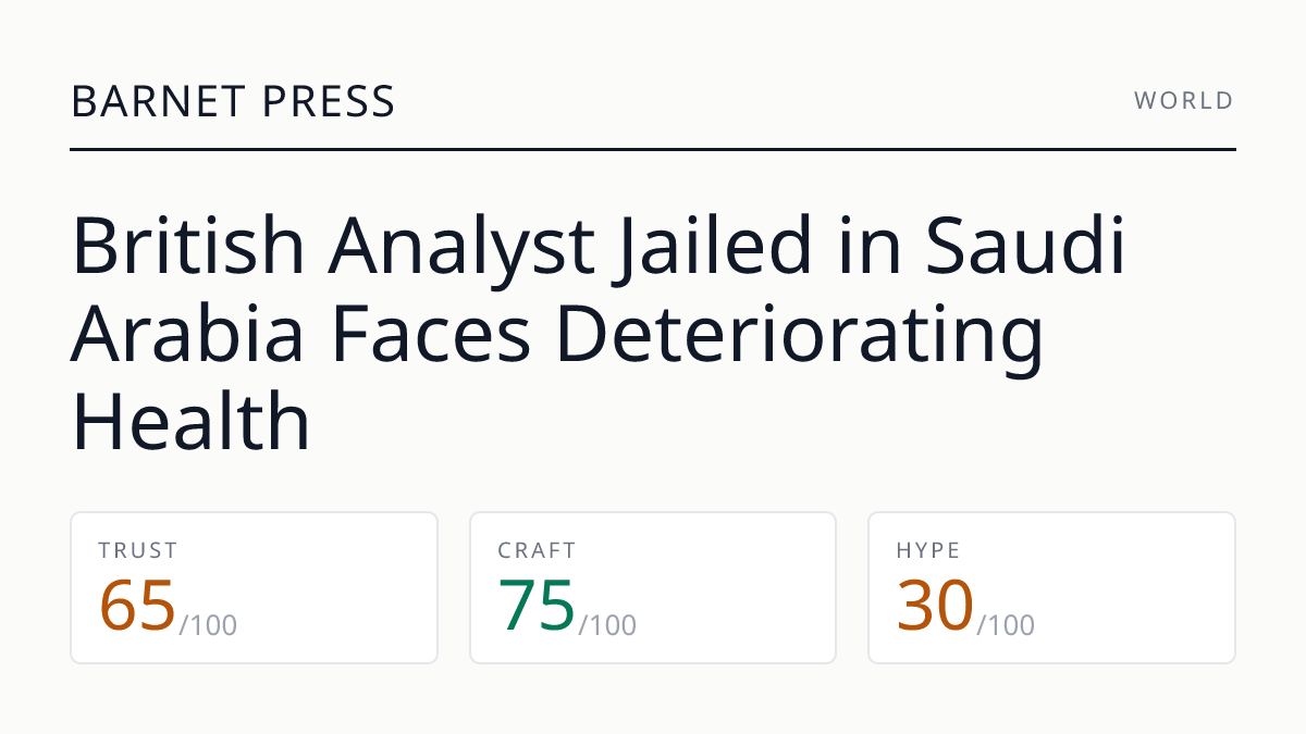 British Analyst Jailed in Saudi Arabia Faces Deteriorating Health