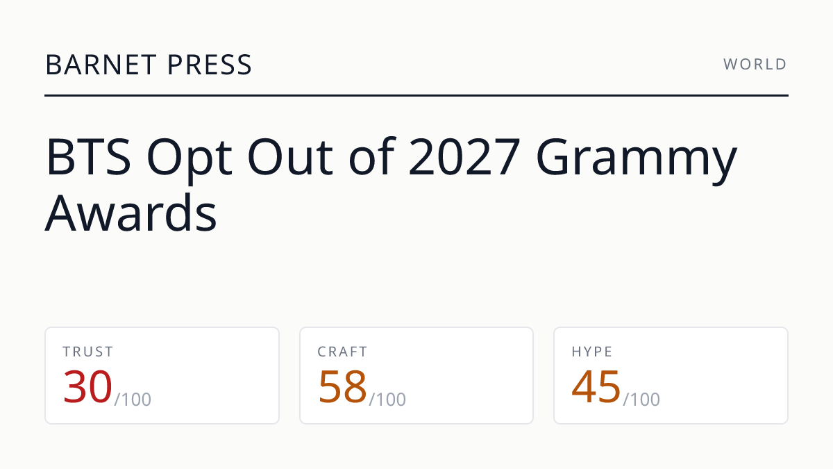 BTS Opt Out of 2027 Grammy Awards