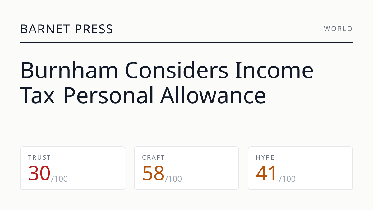 Burnham Considers Income Tax Personal Allowance