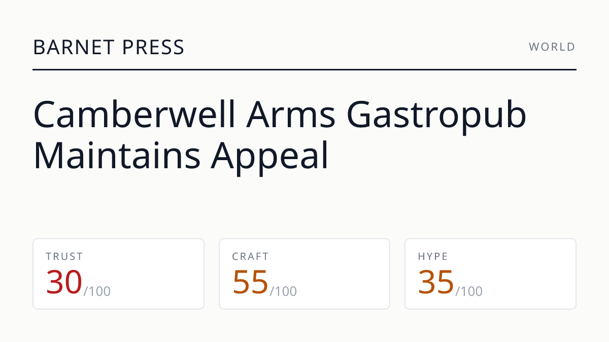 Camberwell Arms Gastropub Maintains Appeal