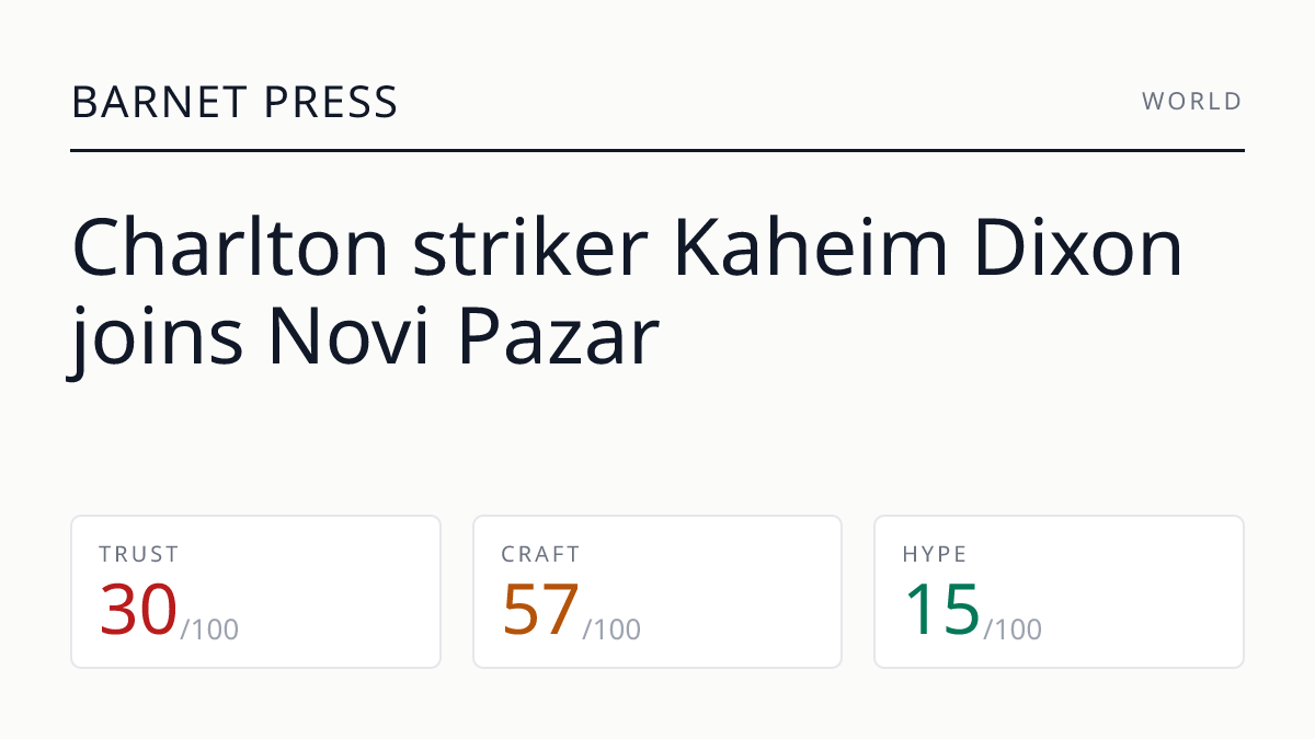 Charlton striker Kaheim Dixon joins Novi Pazar