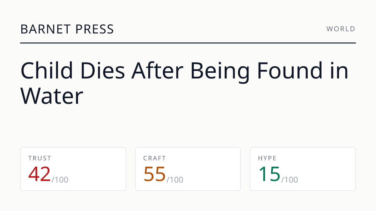 Child Dies After Being Found in Water