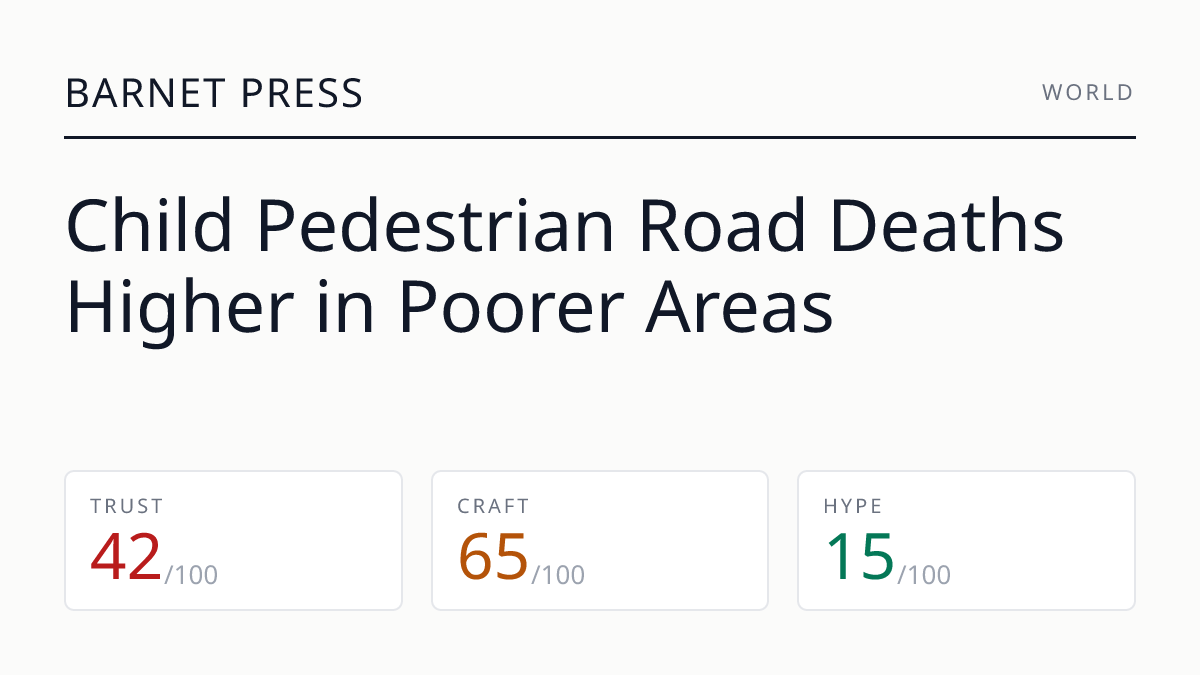 Child Pedestrian Road Deaths Higher in Poorer Areas