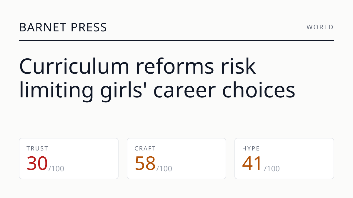 Curriculum reforms risk limiting girls' career choices