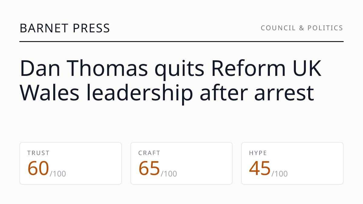 Dan Thomas quits Reform UK Wales leadership after arrest
