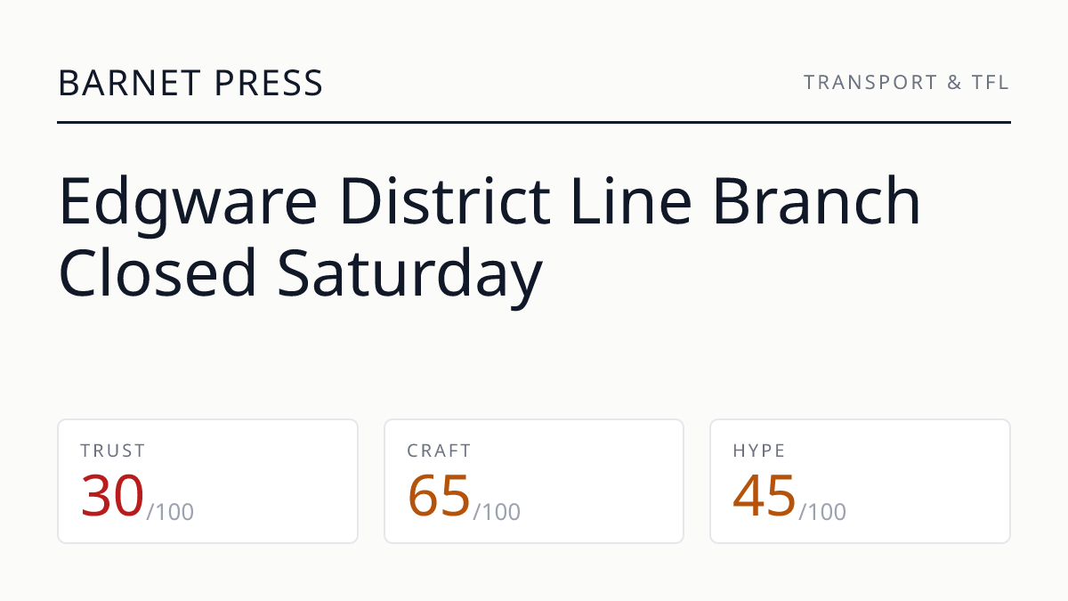 Edgware District Line Branch Closed Saturday
