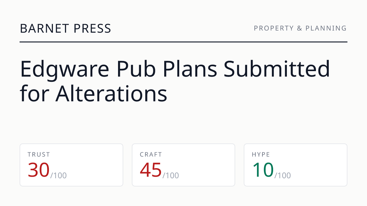 Edgware Pub Plans Submitted for Alterations