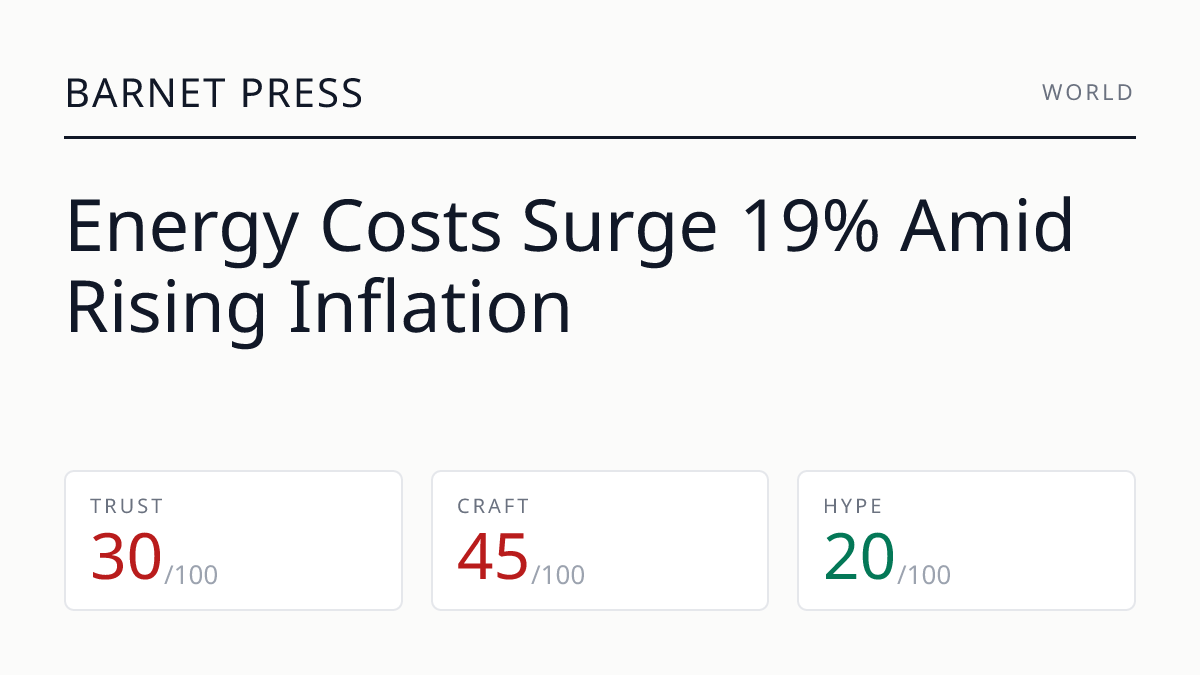 Energy Costs Surge 19% Amid Rising Inflation