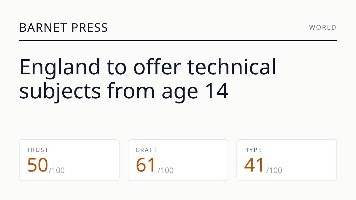 England to offer technical subjects from age 14