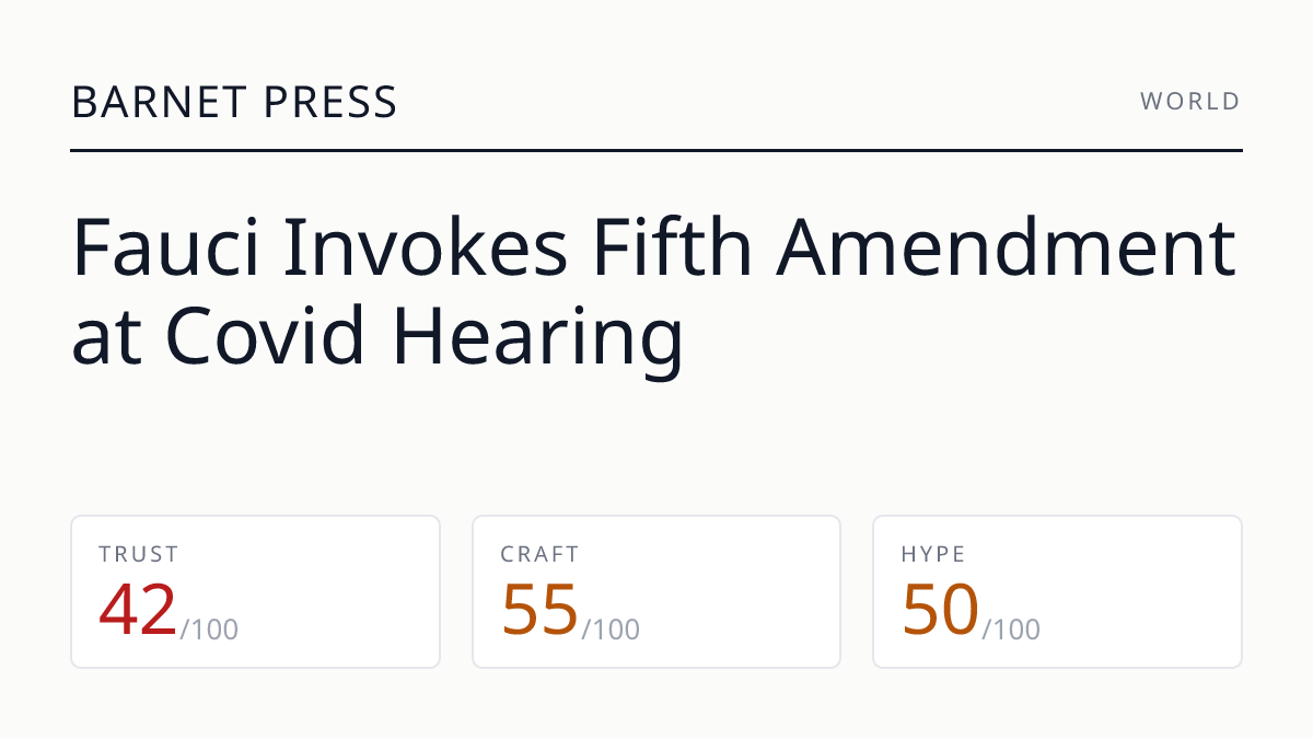 Fauci Invokes Fifth Amendment at Covid Hearing