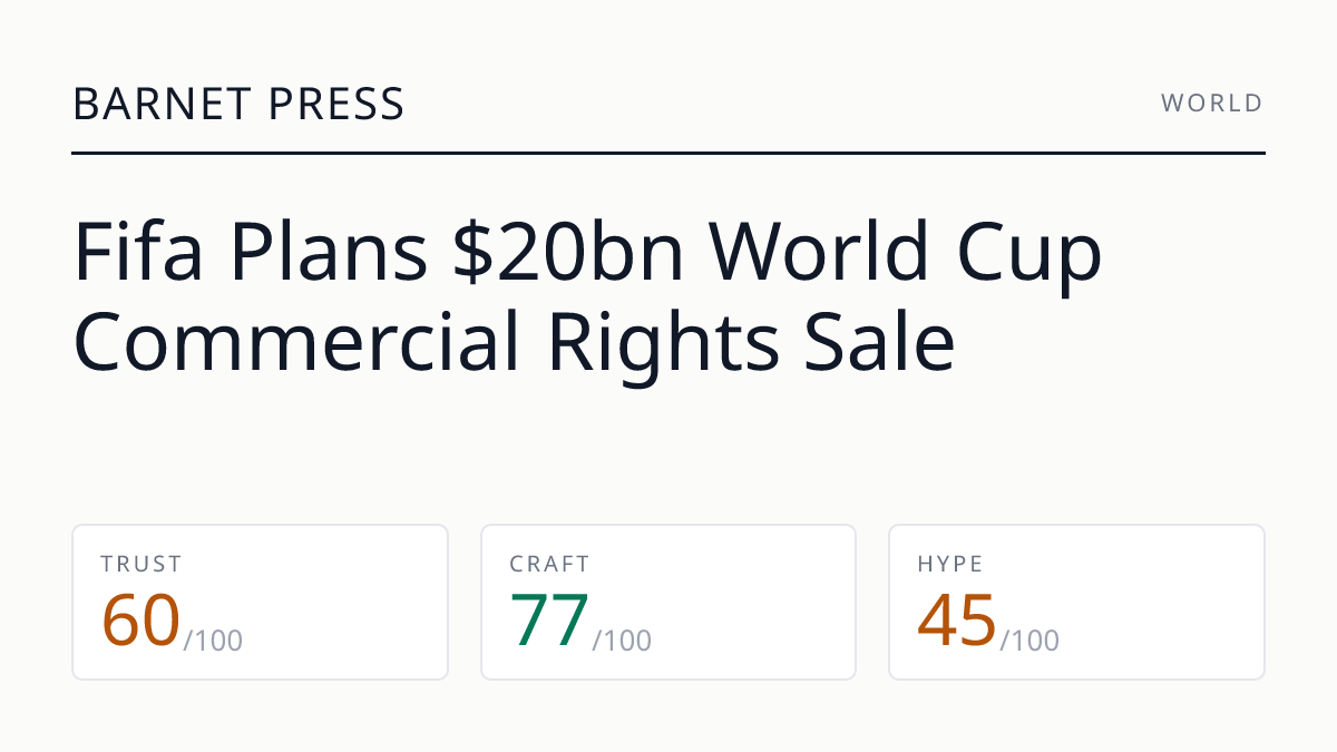 Fifa Plans $20bn World Cup Commercial Rights Sale