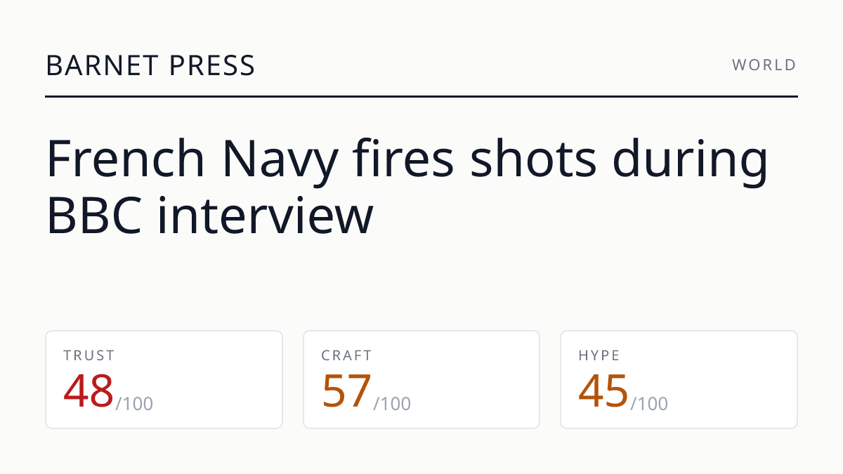 French Navy fires shots during BBC interview