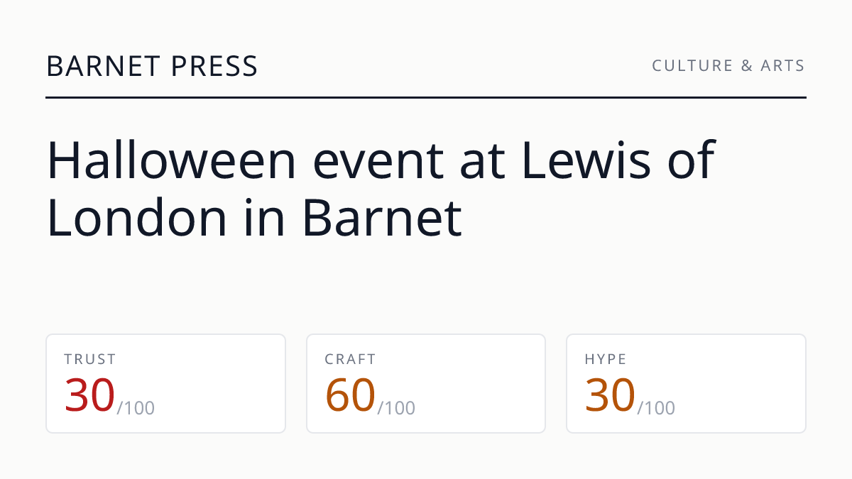 Halloween event at Lewis of London in Barnet