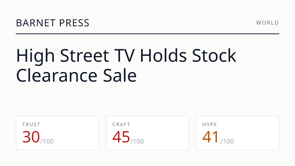 High Street TV Holds Stock Clearance Sale