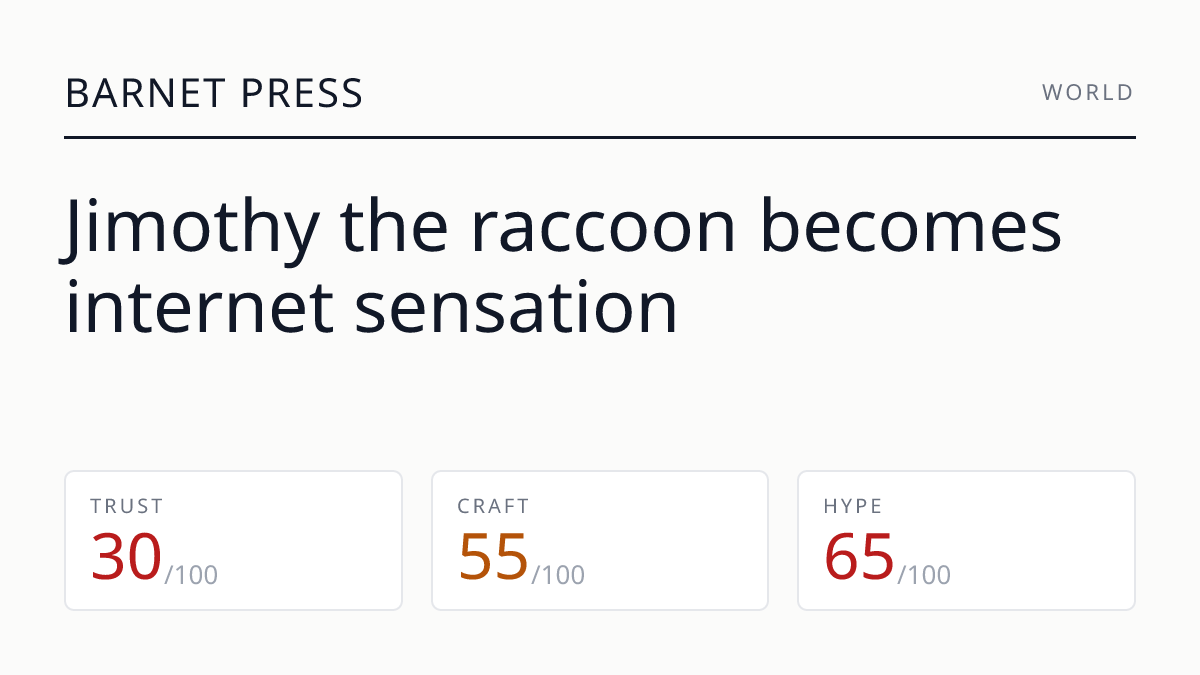 Jimothy the raccoon becomes internet sensation