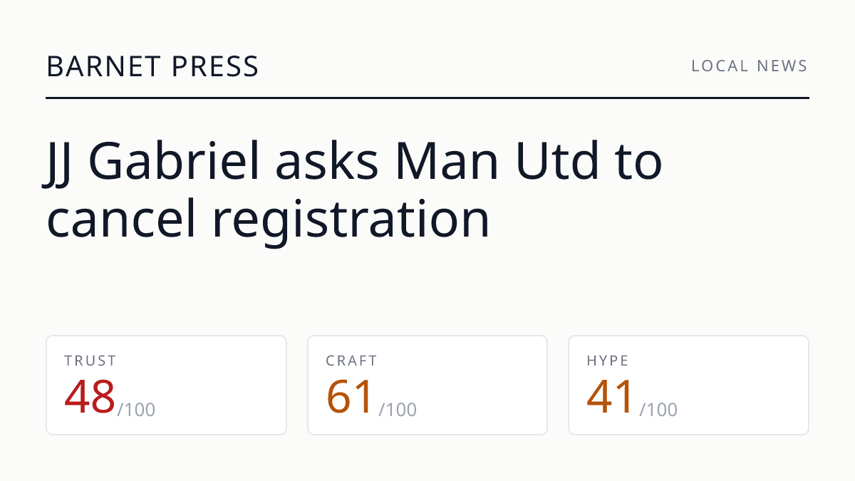 JJ Gabriel asks Man Utd to cancel registration