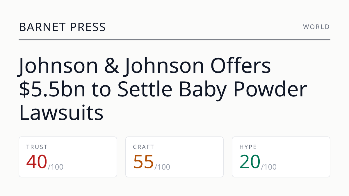 Johnson & Johnson Offers $5.5bn to Settle Baby Powder Lawsuits
