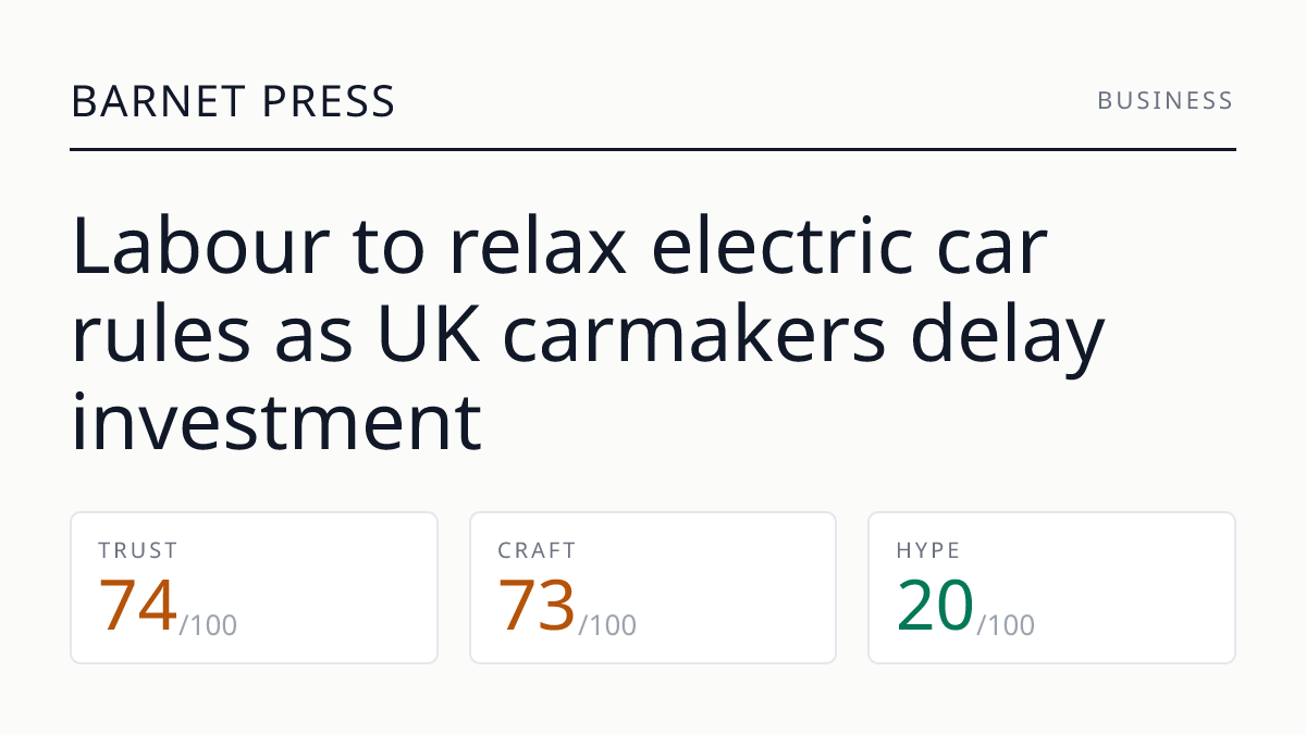 Labour to relax electric car rules as UK carmakers delay investment
