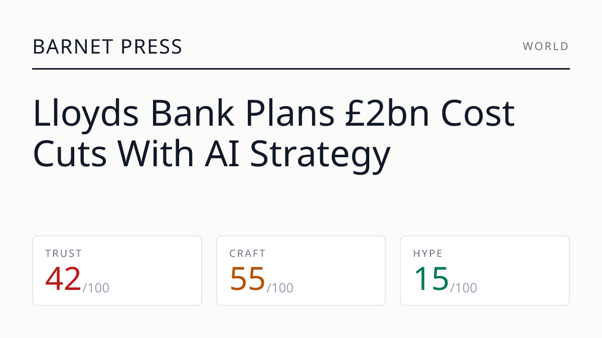 Lloyds Bank Plans £2bn Cost Cuts With AI Strategy