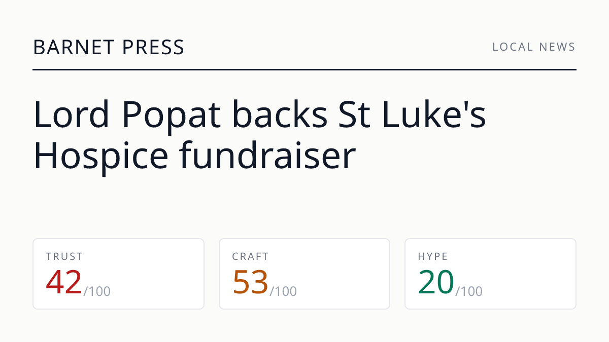 Lord Popat backs St Luke's Hospice fundraiser