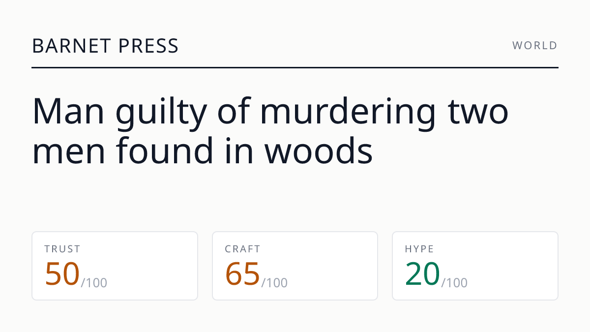 Man guilty of murdering two men found in woods