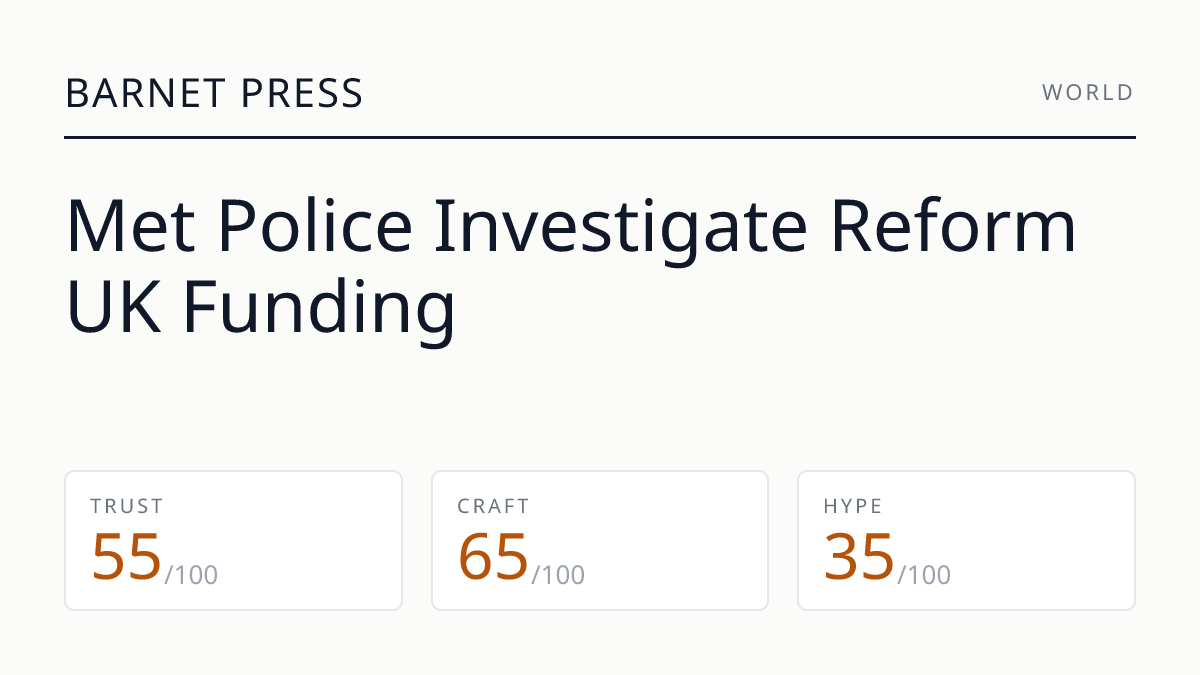 Met Police Investigate Reform UK Funding