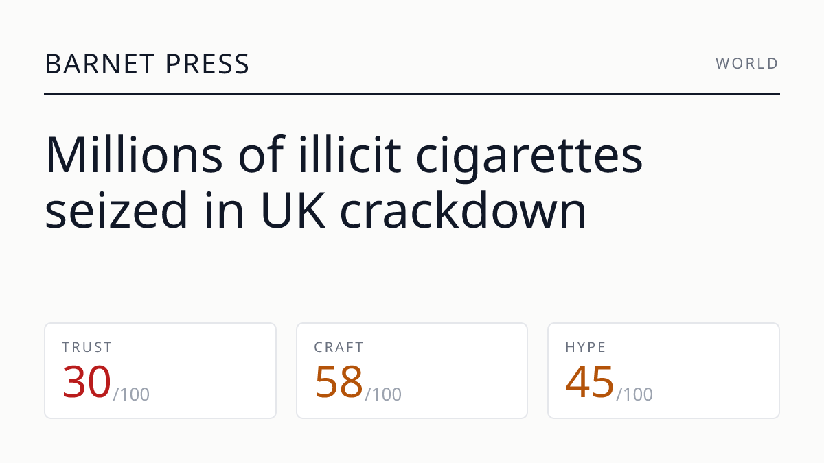 Millions of illicit cigarettes seized in UK crackdown