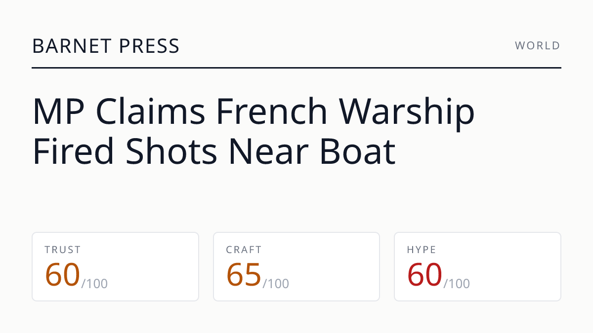 MP Claims French Warship Fired Shots Near Boat